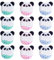 WEWAYSMILE 12pcs Silicone Round Beads Making Kit, Silicone Beads Bulk, Round Silicone Beads, for Jewelry Crafts Necklace Garland Bracelet (Panda)