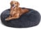 HMTOPE Orthopädisches Hundebett rund Hundekissen Hundesofa Katzenbett Donut Kuscheliges Hundekorb Waschbar, 100 cm Ø, Dunkelgrau