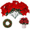 Yeory 5pcs Künstliche Weihnachtsstern Blumen, Weihnachten Blumenstrauß Seidenblumen für Vase Weihnachtsbaum