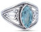 mantraroma Ring Damen Silber 925 blau Topas Edelstein blau ausgefallen verspielt