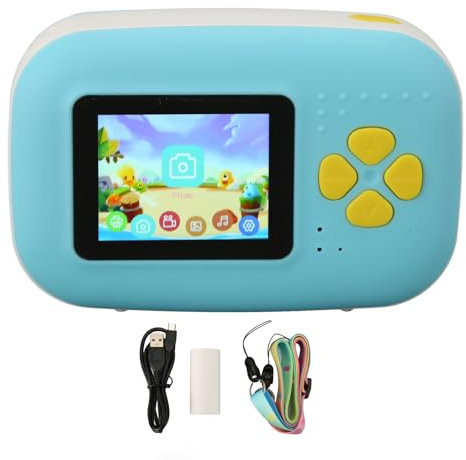 Appareil Photo à Impression Instantanée, Caméra D'enregistrement Vidéo 1080P 16MP, écran HD 2 Pouces, Appareil Photo Compact à Film instantané, Rechargeable par USB, Impression