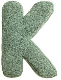 Mealini BUCHSTABENKISSEN - Buchstabe K, grün, ca 19 x 28 cm, Buntes Kissen Alphabet für Namen