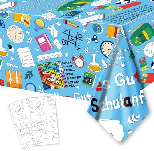 Alles Gute Zum Schulanfang Riesen Färbung Poster, Jumbo Erster Tag der Schule Party Set Große Wandkunst Willkommens Banner Färbung Poster Dekoration für Primary Classroom, 274 x 137CM (2)