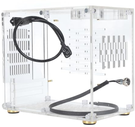 Carcasa Mini ITX, Carcasa para PC Gaming, Carcasa de Refrigeración Hueca 360° Abierta, Soporta Placa Base Mini ITX de 170 * 170mm, Tarjeta Gráfica de 140mm, Fuente Alimentación SFX