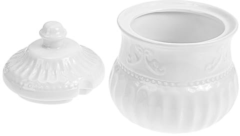 TOPBATHY Azucarero de Porcelana con Relieve Tarro de Cerámica para Azucareros Bonito para Restaurantes Y Hoteles