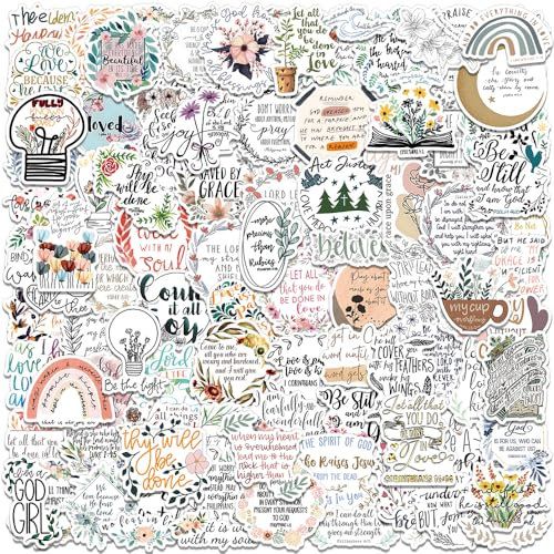 Christliche Aufkleber, Bibelaufkleber für Wasserflaschen, wasserdichte Jesus-Aufkleber, Bibelvers-Aufkleber für Laptops, Handyhüllen, Sammelalben, Vinyl-Aufkleber, religiöse Verse für Kinder,