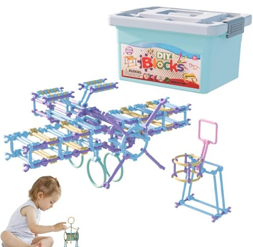 Jouets de Constructeur de Paille, Jouet de Construction STEM,Kit éducatif de Blocs de Tubes d'ingénierie de 1500 pièces - Jeu de bâtons de Construction créatifs, Puzzle pour garçons et Filles d'âge