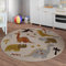 Smart Kids Gewebter Kinderteppich Spannende Abenteuer mit aufregenden T-Rex-Motiven – T-Rex & Friends, Sand beige meliert