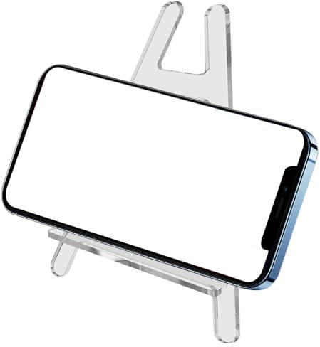 Acryl-Handyständer für Schreibtisch | Transparenter dreieckiger Tablet-Präsentationsständer | Schreibtischzubehör für Zuhause, Ausstellungsräume, Buchhandlungen, Messen, Geschäfte, Museen