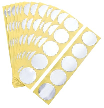Bottone 100/250 Stück Goldene Zertifikate Runde Zahnrad-Etiketten Auszeichnung Legale Prägeaufkleber Golden Silber Rötungen Runde Zahnrad-Etiketten