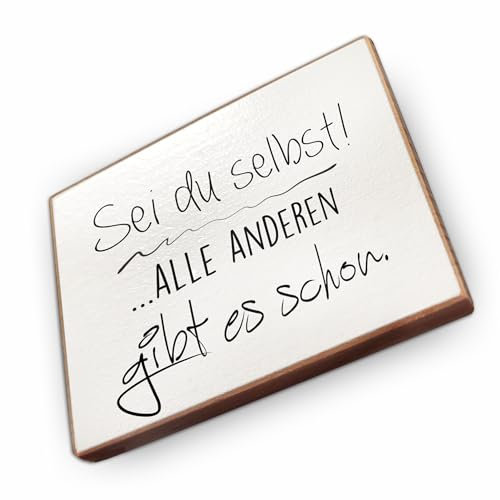 Magnet aus Buchenholz Kühlschrankmagnete mit Sprüchen (Sei du selbst)