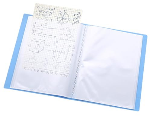 Jorzer Ordner mit Plastikhüllen A5 Sichtbuch Präsentationsmappen mit 60 transparenten Taschen 22,5 x 16,5 cm Plastik Projektmappe Präsentationsmappe für Kunstwerke