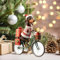 Weihnachtsanhänger Dackel fährt Fahrrad Hängende Deko 2D Acryl Weihnachtsdackel Anhänger Christbaumschmuck Niedliche Dackel-Figure Ornament Weihnachten Fahrrad-Dackel Baumschmuck Weihnachtsdeko (C)