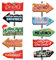 10pcs Panneaux de Direction de Noël, Panneau de Flèche de Noël Signalisation Directionnelle d'Hiver pour Maison Jardin Pelouse Cour Décoration de Rue pour les Fêtes à Thème de Festival