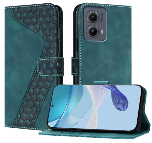 OKZone Coque pour Motorola Moto Edge 5G 2024, Etui Protection Housse Premium en Cuir PU Portefeuille Étui Téléphone [Fermoir Magnétique] [Fentes pour Cartes] Flip Case(Vert)