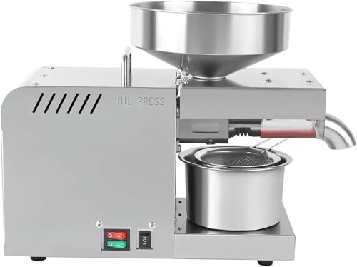 FKINGLRK Presse à Huile, 600 W, Presse à Froid/Chaud, extracteur d'huile Automatique, Acier Inoxydable 304 pour arachides, Olives