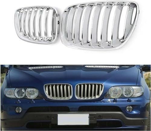 APARC Auto Front Kühlergrille für BMW X5 E53 2004 2005 2006, Stoßstange Frontgrill Motorhaube Kühlergrill Fronteinlassgitter Modifikation Zubehör