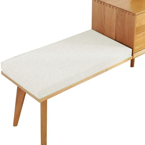 Yekuhe Bankauflage Sitzkissen, Waschbare Rutschfestes Sitzkissen mit Abnehmbarem Bezug für Gartenbank Schaukel, Terrasse, Esstisch, Bank, Drinnen(Beige,90x50cm x5cm Thick)