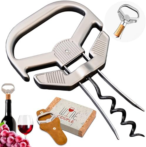 ZONSUSE Tire Bouchon pour Vieux Vins,Ah So Ouvre Bouteille de Vins, Décapsuleur pour Bouteille de Vin,Tire-Bouchon Double Prong,Idee Cadeau Original pour Amateurs de Vins Agés (Classique)