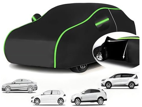 Autoabdeckung Vollgarage für V𝐨lksw𝐚gen Golf 7 Variante 2012-2017(456,2x179,9x148,1cm),Mit Aufbewahrungstasche,seitlicher Reißverschluss,staubdicht,wasserdicht,UV-beständig,Anti-Aging