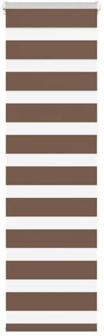 Gecheer Zebrarollo Klemmfix Seitenzugrollo Verdunkelungsrollo Braun 40x150 cm Stoffbreite 35,9 cm Polyester