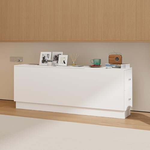 DEZAGCE Schrankbett Bed Concept, Bettschrank Schrank, Schlafzimmerschrank mit 3 Schränken，Kleiderschrank， 60 x 160 x 30 cm，Weiß, Horizontal