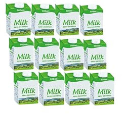 Lakkeland Dairies Semi-Skimmed Milk | 12 Pack of 500ml | Long Life | Delicious & High in Protein