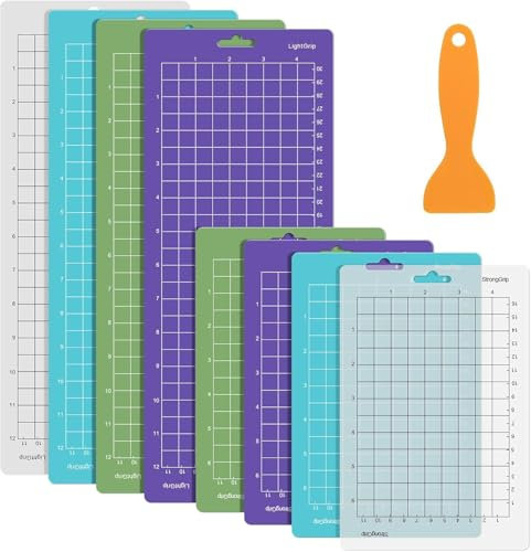 8 Stück Schneidematte für Cricut Joy 4,5 x 12+ 4,5 x6,5 /Standardgrip, Lightgrip, Stronggrip, rutschfeste und langlebige Schneidematte, selbstklebende Ersatzschneidematten für Cricut Joy-Zubehör