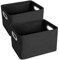 Yiomxhi 2 Stück Aufbewahrungsbox mit Griffen, Faltbare Filz Aufbewahrungskorb, Filzkorb Küchenschrank Organizer Korb für Küche Badezimmer Büro Regal (Schwarz)