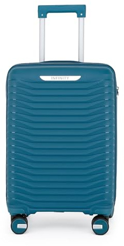 Infinity Leather Koffer Trolley Handgepäck Handkabinengepäck Hartschalen-Reisetasche Leichtgewicht mit TSA-Schloss und langlebigen 4 Spinner-Rädern (Blue, S(56cm 41L))