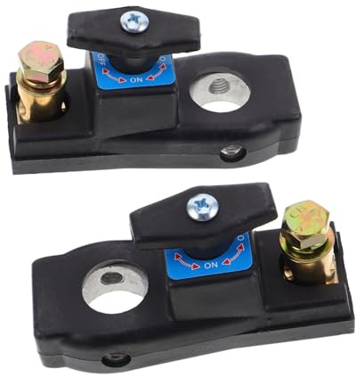 ibasenice 2 Pezzi Interruttore di Disconnessione Batteria Auto in Rame Antileakage per Camion Auto Rv e Uso Protezione Sicura e Duratura