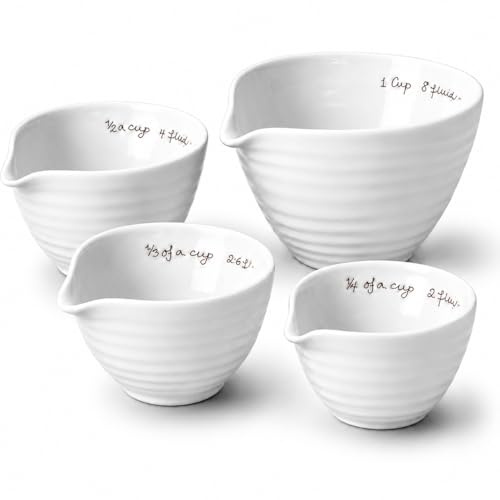 Portmeirion Sophie Conran 4 Elegant Porcelain Baking Measuring Cups in Gift Box
