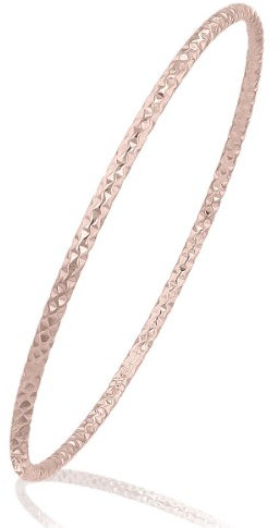 Citerna Women's 9 ct Rose Gold Diamond Cut Bangle of 6.5 cm Diameter
