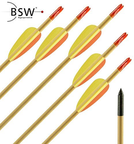 10x BSW Old Wood - Holzpfeil mit Feldspitze - 32 Zoll