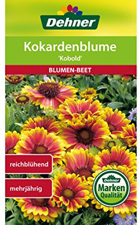 Dehner Blumen-Saatgut, Kokardenblume, Kobold, 5er pack (5 x 3 g), 14.5 x 8.5 x 0.3 cm