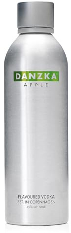 DANZKA Apple Premium Vodka, 40% vol., 1 L Aluminiumflasche | 6-stufig destilliert aus 100 % Weizen, Leichte Lakritznote mit würziger Pfeffernuance, Schnell kühlbar,Bruchsicher,Recycelbar