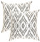 TreeWool Dekorativer Kissenbezug (50 x 50 cm, Grau) Ogee Ikat Diamant Design 100% Baumwolle (2er Pack)