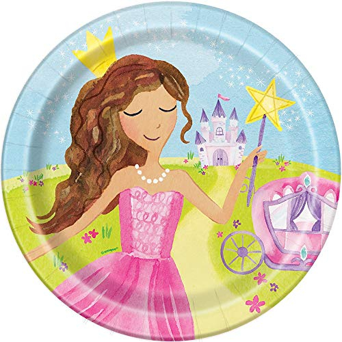 Unique Party 58375 - Assiettes en Carton - 23 cm - Fête à Thème Princesse Magique - Paquet de 8
