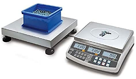 KERN Zählsystem zum Zählen Kleinster Teile in Großen Mengen, Maximal Anzeigbare Zählteile 999.999, 1500 kg Wägebereich, 0,0001 kg Ablesbarkeit, 1500 mm x 1250 mm x 80 mm