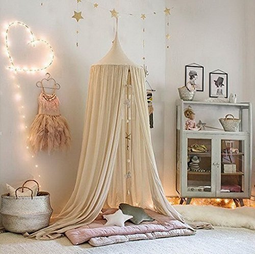 Restbuy Ciel de lit pour enfant - Baldaquin - En coton - Moustiquaire - Pour chambre à coucher et lit
