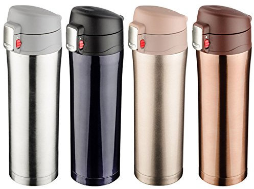 5 Stück brauner Thermobecher LOCK Trinkbecher Kaffeebecher 440 ml mit Gravur
