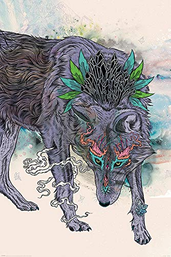 Mat Miller Poster Journeying Spirit - Wolf (61cm x 91,5cm) + Ãœ-Poster