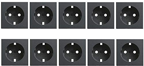 10x Gira Abdeckung für Schuko-Steckdose -KEINE STECKDOSE- System 55 - Anthrazit
