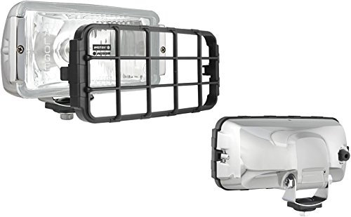 WESEM Zusatzscheinwerfer Chrom mit Schutzgitter 12/24V Universal LED Arbeitsleuchte für Traktoren, Schlepper, LKW, Anhänger, Trailer, Wohnwagen