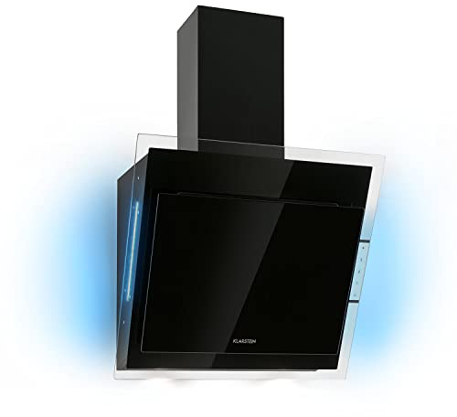 Klarstein Dunstabzugshaube, Dunstabzugshaube 60cm, Dunstabzugshaube Umluft/Abluft, Abzugshaube mit Fettfilter, Dunstabzug zur Wandmontage, Dunstabzugshauben mit LEDs, Kopffreihaube 601 m³/h Abluft