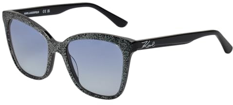 Karl Lagerfeld KL988S 002 Black Glitter Sunglasses Woman ZYL, Butterfly, 54