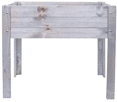 mgc24 Hochbeet - Kiefernholz anthrazit/grau rechteckig, stehender Pflanzkasten für Garten Terrasse Balkon - 80 x 37,6 x 78 cm