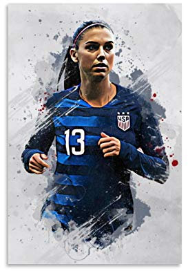Alex Morgan Poster Damen Fußball Sport Poster Leinwand Wanddekoration Kunstdruck für Büro Wohnzimmer Wohnheime – Geschenke für Freund Mann 40 x 60 cm