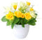 FOReverweihuajz Rose Artificial Flower In Pot, Silk Fake Potted Plant, Small Simulation Bonsai, Decorative Ornaments For Home, Indoor, Garden Yellow