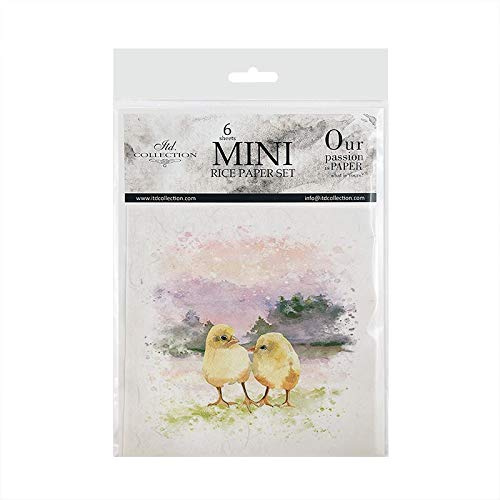ITD Collection - Mini Papier de Riz Set de Création (6 Feuilles), Découpage de Papiers de Riz pour Le Scrapbooking et Le Bricolage, Multicolore 14,8 x 14,8 cm (RSM037)- HS code 48021000